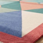 Abstract Boho Handwoven Cotton Rug | Multicolor Natural Artistic Area Rug for Modern Living Spaces - Image 4
