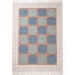 Premium Cotton Rug | Bold Blue & Green Rug Geometric Design for Contemporary Home Decor - Image 5