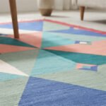 Abstract Boho Handwoven Cotton Rug | Multicolor Natural Artistic Area Rug for Modern Living Spaces - Image 3
