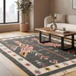 Timeless Modern Cotton Rug | Multicolor Artisan Handwoven Area Rug for Stylish Interior Spaces