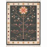 Classic Handwoven Cotton Rug | Heritage Pattern Floor Rug for Living Room Bedroom and Home - Image 5