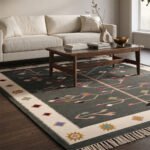 Classic Handwoven Cotton Rug | Heritage Pattern Floor Rug for Living Room Bedroom and Home - Image 2