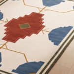 Modern Artisan Handwoven Cotton Rug | Elegant Decorative Blue & Brown Area Rug for Contemporary Spaces - Image 4