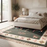 Artisan Traditional Cotton Rug | Handmade Handwoven Multicolor Floor Rug for Classic Home Interiors - Image 3