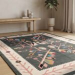 Timeless Traditional Cotton Rug | Handmade Handwoven Multicolor Floor Rug for Elegant Living Spaces