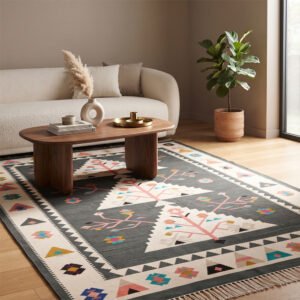 Timeless Artisan Cotton Rug | Multicolor Traditional Handwoven Pattern for Sophisticated Home Styling