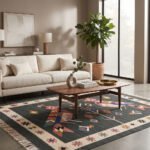 Classic Artisan Handwoven Cotton Rug | Traditional Decorative Multicolor Area Rug for Home Interiors - Image 3