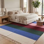 Modern Handwoven Cotton Rug | Elegant Striped Design for Contemporary Living Room and Bedroom - Image 2
