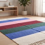Modern Handwoven Cotton Rug | Elegant Striped Design for Contemporary Living Room and Bedroom - Image 3