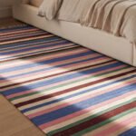 Contemporary Handcrafted Cotton Rug | Multicolor Stylish Linear Stripes for Modern Home Interiors - Image 3