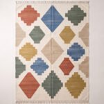 Modern Geometric Handwoven Cotton Rug | Multicolor Elegant Pattern for Contemporary Living Spaces - Image 5