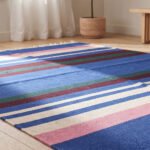Aesthetic Handwoven Cotton Rug | Minimal Multicolor Striped Pattern for Elegant Living Spaces - Image 3