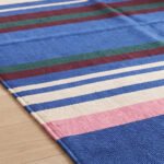Aesthetic Handwoven Cotton Rug | Minimal Multicolor Striped Pattern for Elegant Living Spaces - Image 4