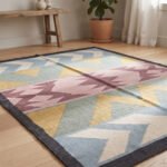 Modern Abstract Cotton Rug | Handcrafted Artistic Multicolor Area Rug for Contemporary Interiors - Image 3