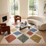 Modern Geometric Handwoven Cotton Rug | Multicolor Elegant Pattern for Contemporary Living Spaces - Image 2