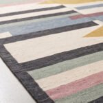 Abstract Artisan Cotton Rug | Handmade Handwoven Multicolor Area Rug for Modern Home Decor - Image 4
