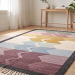 Contemporary Abstract Handwoven Cotton Rug | Mlticolor Decorative Area Rug for Modern Homes - Image 3