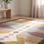 Artistic Multicolor Cotton Rug | Handmade Abstract Floor Rug for Stylish Home Interiors - Image 3