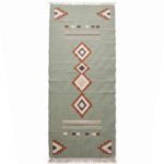 Handwoven Cotton Runner Rug 2.5x10 ft – Long Green Minimalist Accent for Modern Interiors - Image 4