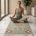 Handwoven Cotton Runner Rug 2.5x10 ft – Long Green Minimalist Accent for Modern Interiors - Image 2