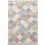 Geometric Shapes Cotton Rug | Handwoven Multicolor Modern Area Rug for Living Room and Bedroom - Image 5
