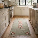 Handwoven Cotton Runner Rug 2.5x10 ft – Long Green Minimalist Accent for Modern Interiors - Image 3