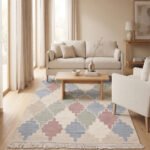 Geometric Shapes Cotton Rug | Handwoven Multicolor Modern Area Rug for Living Room and Bedroom - Image 2