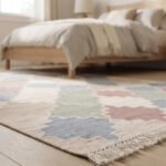 Geometric Shapes Cotton Rug | Handwoven Multicolor Modern Area Rug for Living Room and Bedroom - Image 3