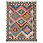 Traditional Handwoven Cotton Rug | Multicolor Classic Pattern Area Rug for Living Room and Bedroom - Image 5