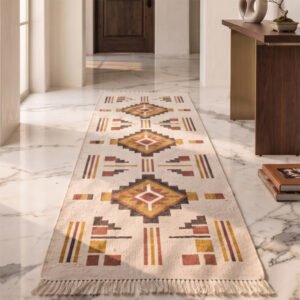 Premium Handmade Cotton Runner 2.5x10 ft –  Multicolor Timeless Artisan Style for Modern Interiors