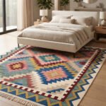 Traditional Handwoven Cotton Rug | Multicolor Classic Pattern Area Rug for Living Room and Bedroom - Image 2