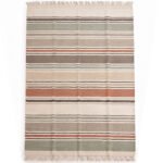 Modern Handwoven Cotton Rug | Elegant Multicolor Striped Pattern for Contemporary Living Spaces - Image 2