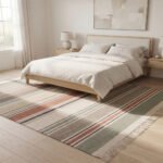 Modern Handwoven Cotton Rug | Elegant Multicolor Striped Pattern for Contemporary Living Spaces