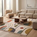 Artisan Abstract Cotton Rug | Handcrafted Contemporary Multicolor Design for Luxury Home Interiors - Image 3