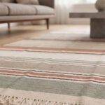 Modern Handwoven Cotton Rug | Elegant Multicolor Striped Pattern for Contemporary Living Spaces - Image 4