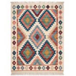 Unique Geometric Handwoven Cotton Rug | Contemporary Multicolor Area Rug for Modern Home Decor - Image 5