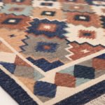 Contemporary Patterned Cotton Rug | Modern Multicolor Geometric Handwoven Area Rug for Living Spaces - Image 3