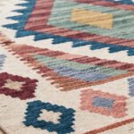 Unique Geometric Handwoven Cotton Rug | Contemporary Multicolor Area Rug for Modern Home Decor - Image 4