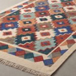 Modern Geometric Flow Cotton Rug | Handmade Artistic Multicolor Area Rug for Living Room and Bedroom - Image 4