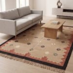 Aesthetic Modern Cotton Rug | Artisan Handcrafted Brown Area Rug for Elegant Home Interiors