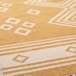 Elegant Geometric Cotton Rug | Handmade Yellow Decorative Area Rug for Living Room and Bedroom - Image 4