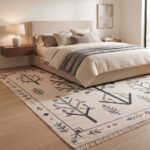 Elegant Handwoven Cotton Rug | Artistic Floral Design for Premium Living Room Bedroom and Timeless Home Decor - Image 2