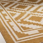 Modern Geometric Handwoven Yellow Cotton Rug | Elegant Pattern for Contemporary Living Spaces - Image 4