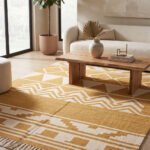 Contemporary Handwoven Cotton Rug | Artistic Geometric Pattern for Modern Interiors