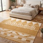 Contemporary Handwoven Cotton Rug | Artistic Geometric Pattern for Modern Interiors - Image 3