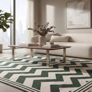 Modern Abstract Cotton Rug | Handcrafted Artistic Area Rug for Contemporary Interiors